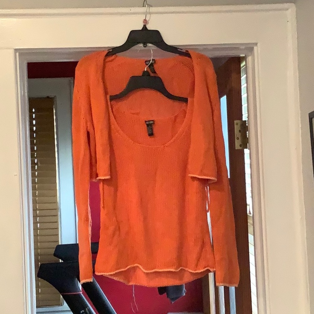 Orange Women's Top with sweater